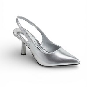 Elegant Silver Slingback Heels